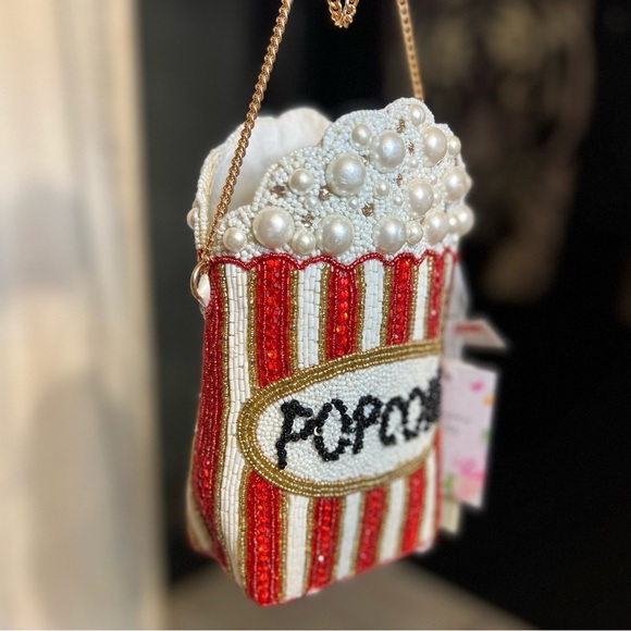 🍿🍿MADE IN INDIA VIRAL POPCORN BEADED  BAG-🍿🍿NWT - Picture 15 of 15